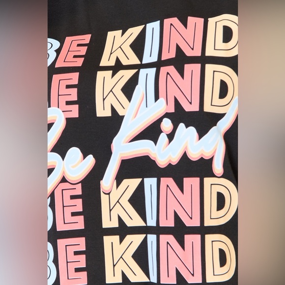 NEW Simply Love Black Be Kind Rainbow Graphic Tee T-Shirt - Picture 9 of 9